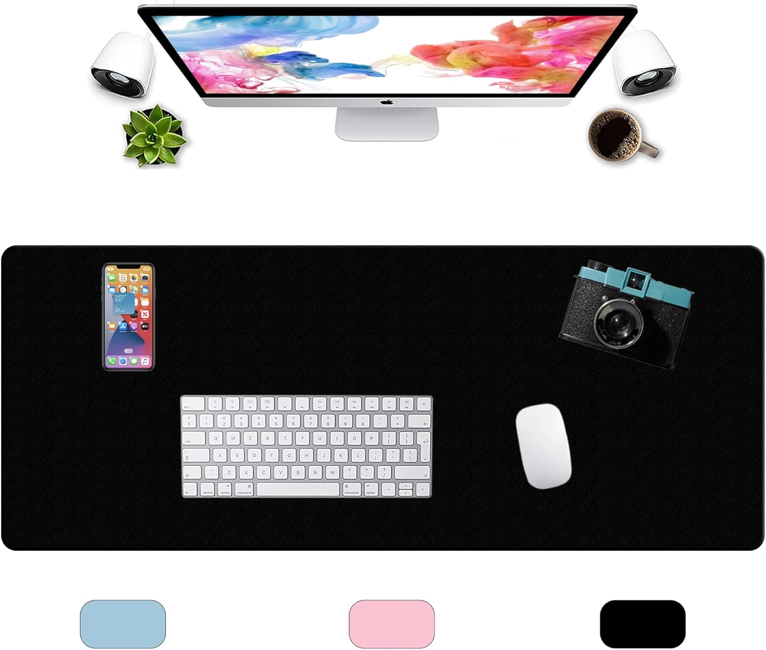 LL-COEUR XXL Leather Mouse Pad Gaming Keyboard Mat Waterproof Table Mat (Black, 1400 x 600 x 2 mm) - Image 17