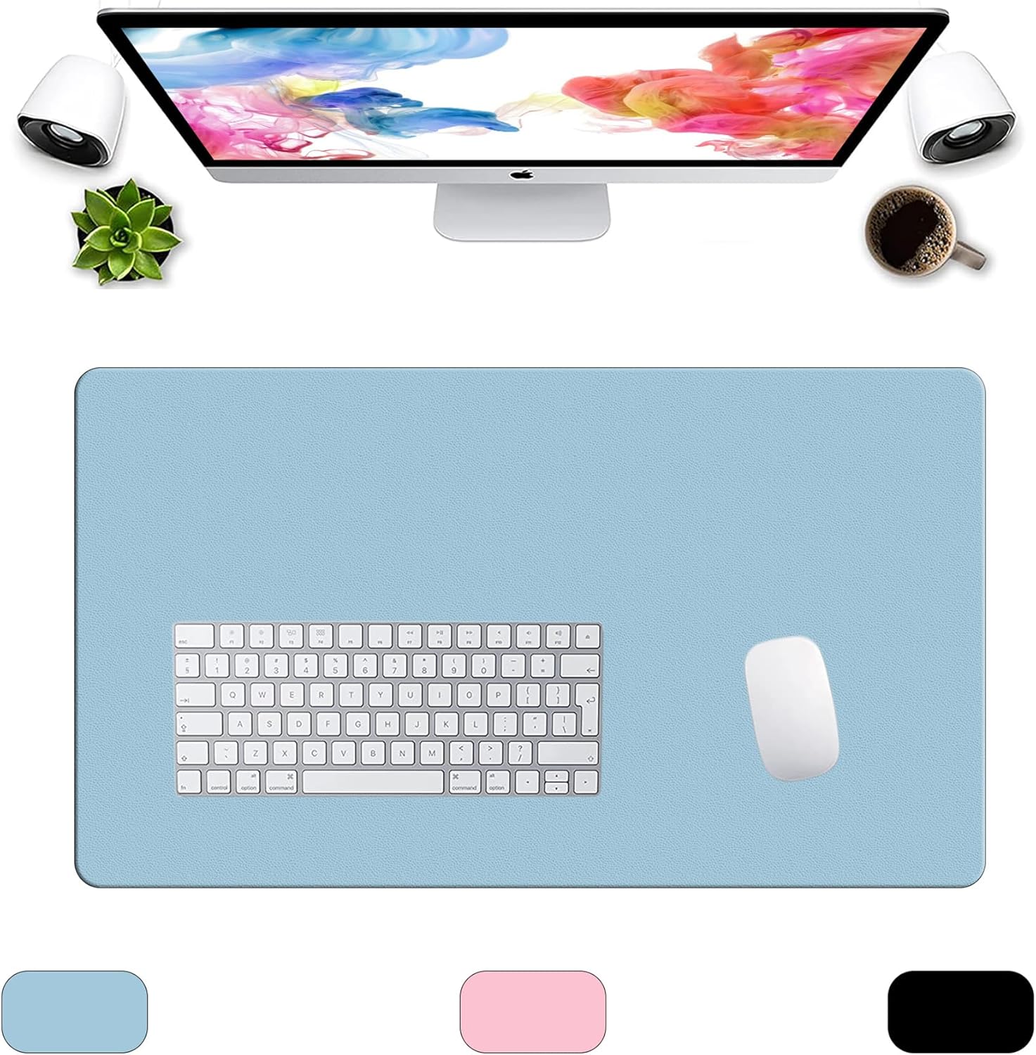 LL-COEUR XXL Leather Mouse Pad Gaming Keyboard Mat Waterproof Table Mat (Black, 1400 x 600 x 2 mm) - Image 18