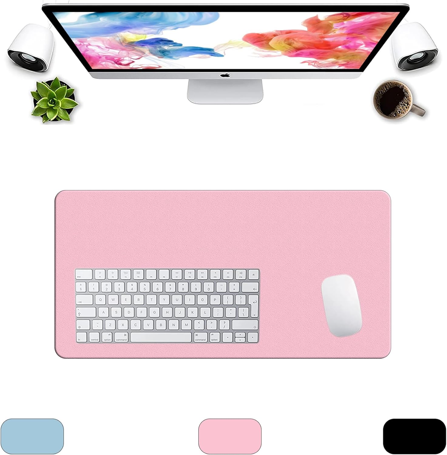 LL-COEUR XXL Leather Mouse Pad Gaming Keyboard Mat Waterproof Table Mat (Black, 1400 x 600 x 2 mm) - Image 24