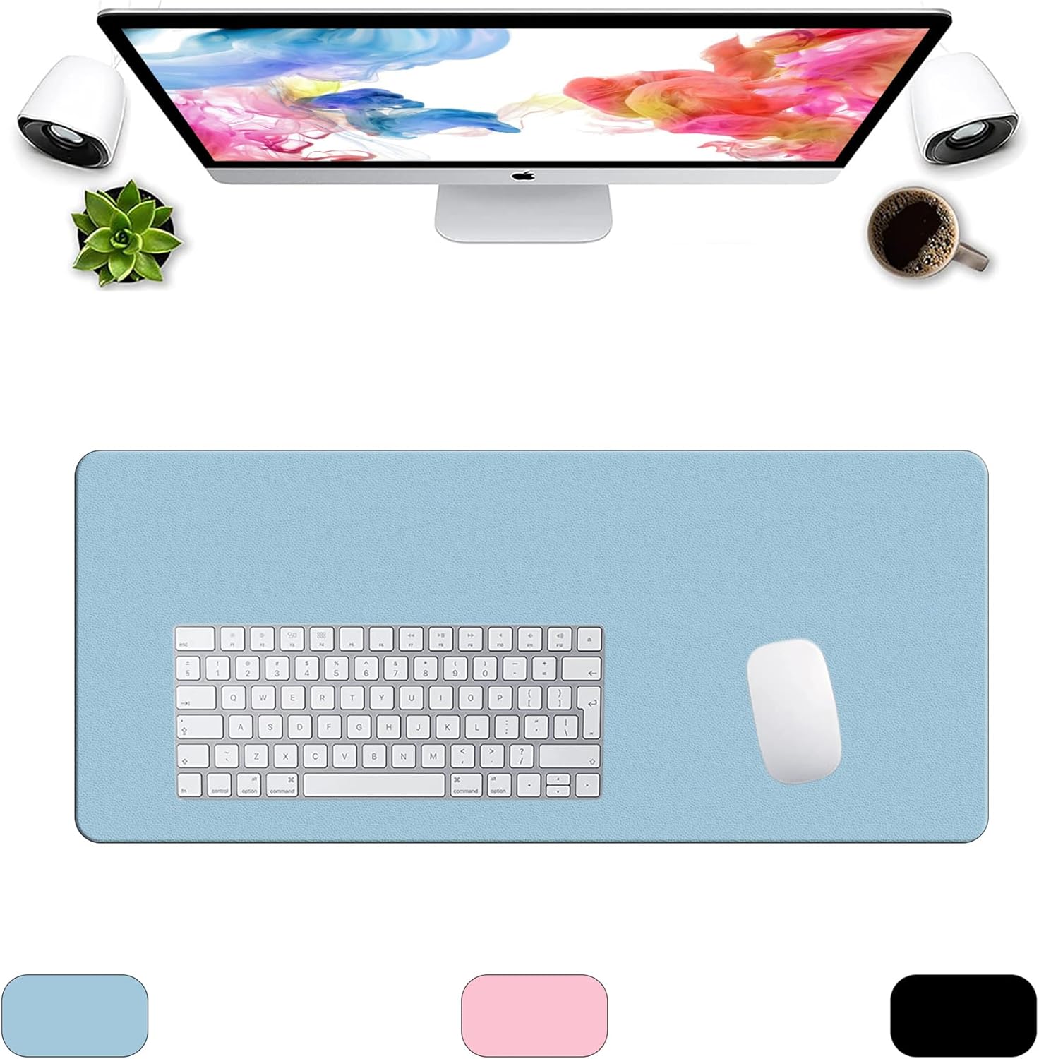 LL-COEUR XXL Leather Mouse Pad Gaming Keyboard Mat Waterproof Table Mat (Black, 1400 x 600 x 2 mm) - Image 14