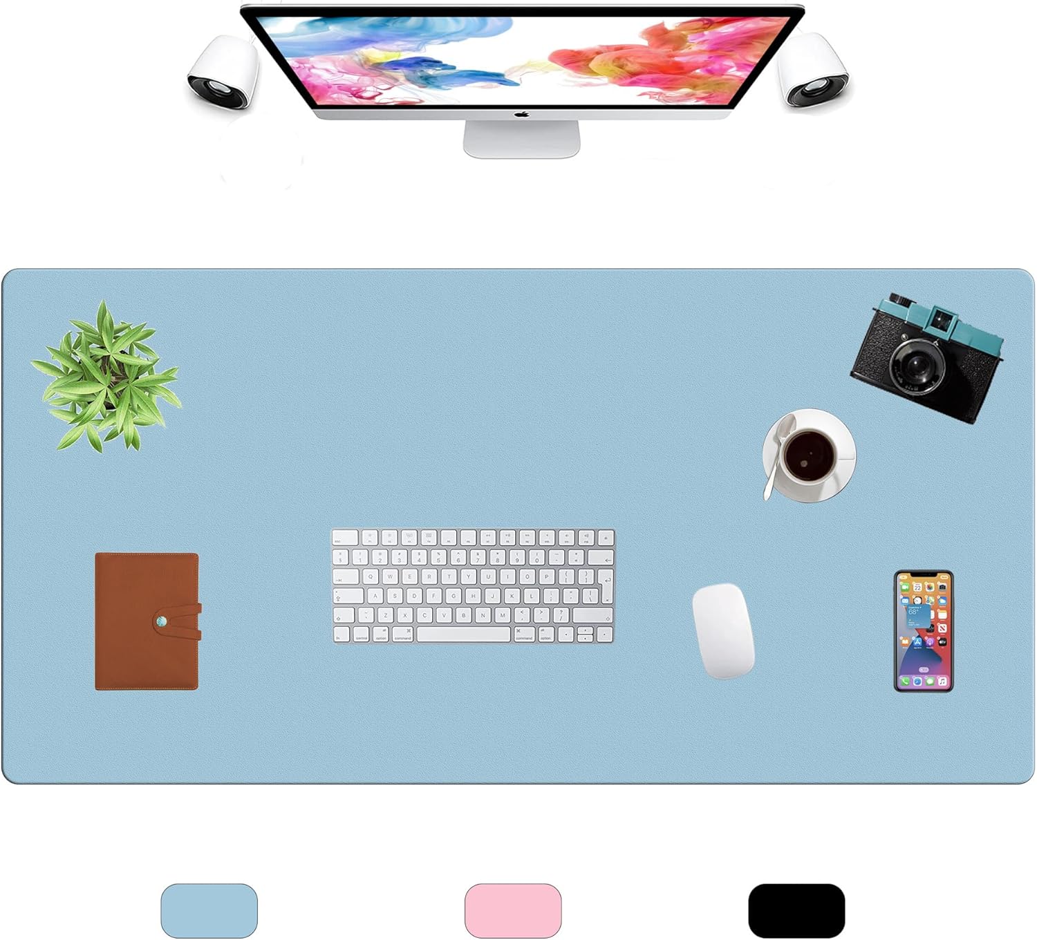 LL-COEUR XXL Leather Mouse Pad Gaming Keyboard Mat Waterproof Table Mat (Black, 1400 x 600 x 2 mm) - Image 31