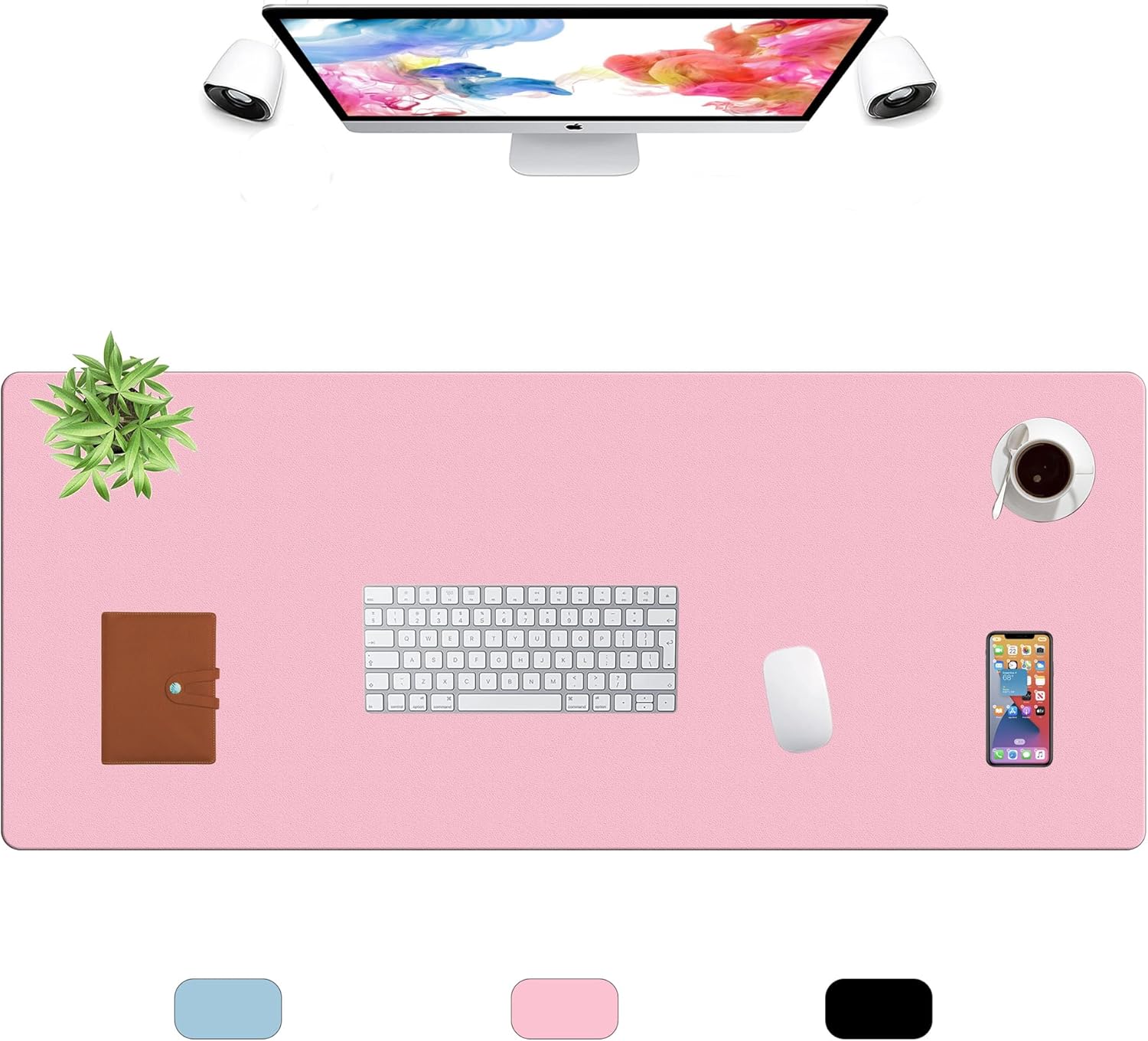 LL-COEUR XXL Leather Mouse Pad Gaming Keyboard Mat Waterproof Table Mat (Black, 1400 x 600 x 2 mm) - Image 38