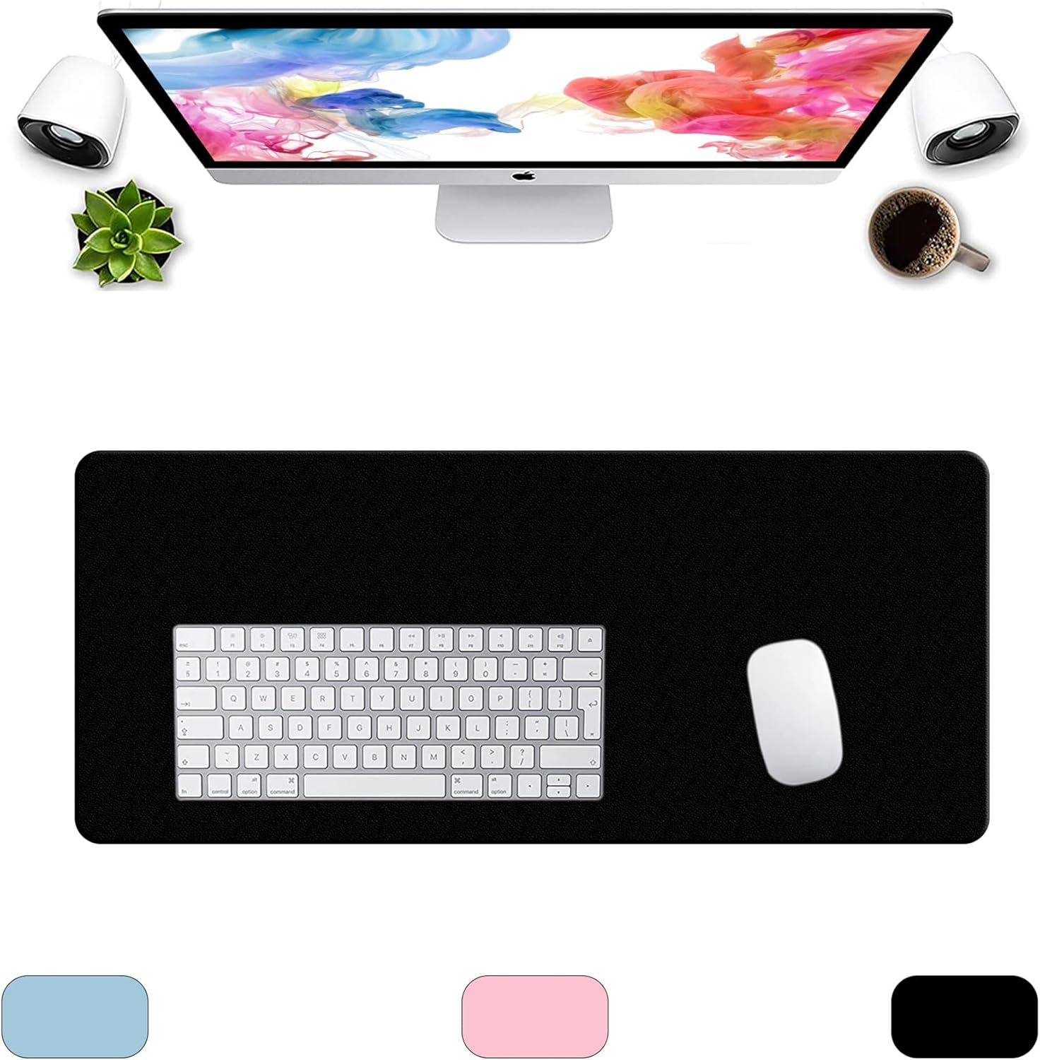 LL-COEUR XXL Leather Mouse Pad Gaming Keyboard Mat Waterproof Table Mat (Black, 1400 x 600 x 2 mm) - Image 44