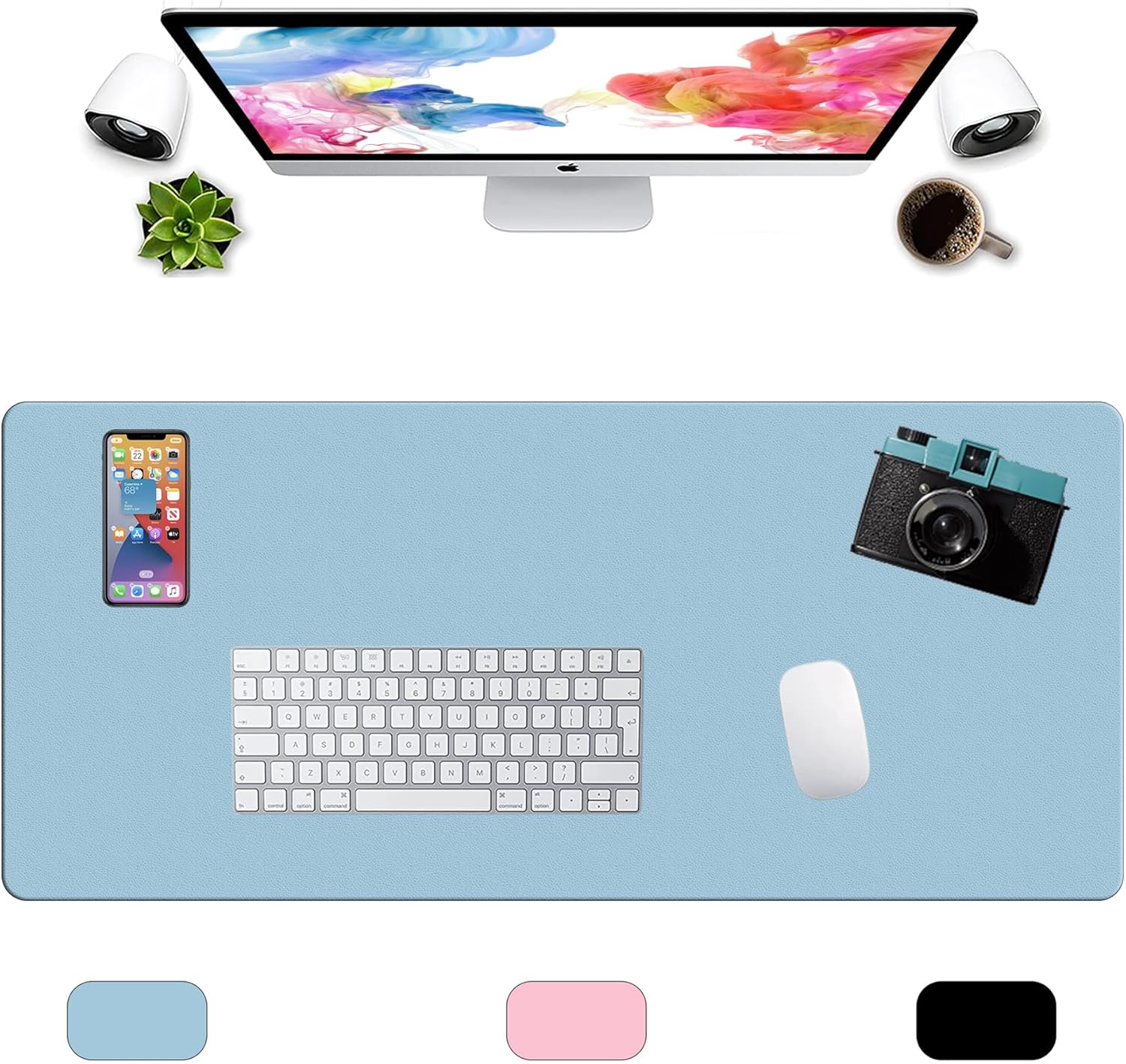 LL-COEUR XXL Leather Mouse Pad Gaming Keyboard Mat Waterproof Table Mat (Black, 1400 x 600 x 2 mm) - Image 29