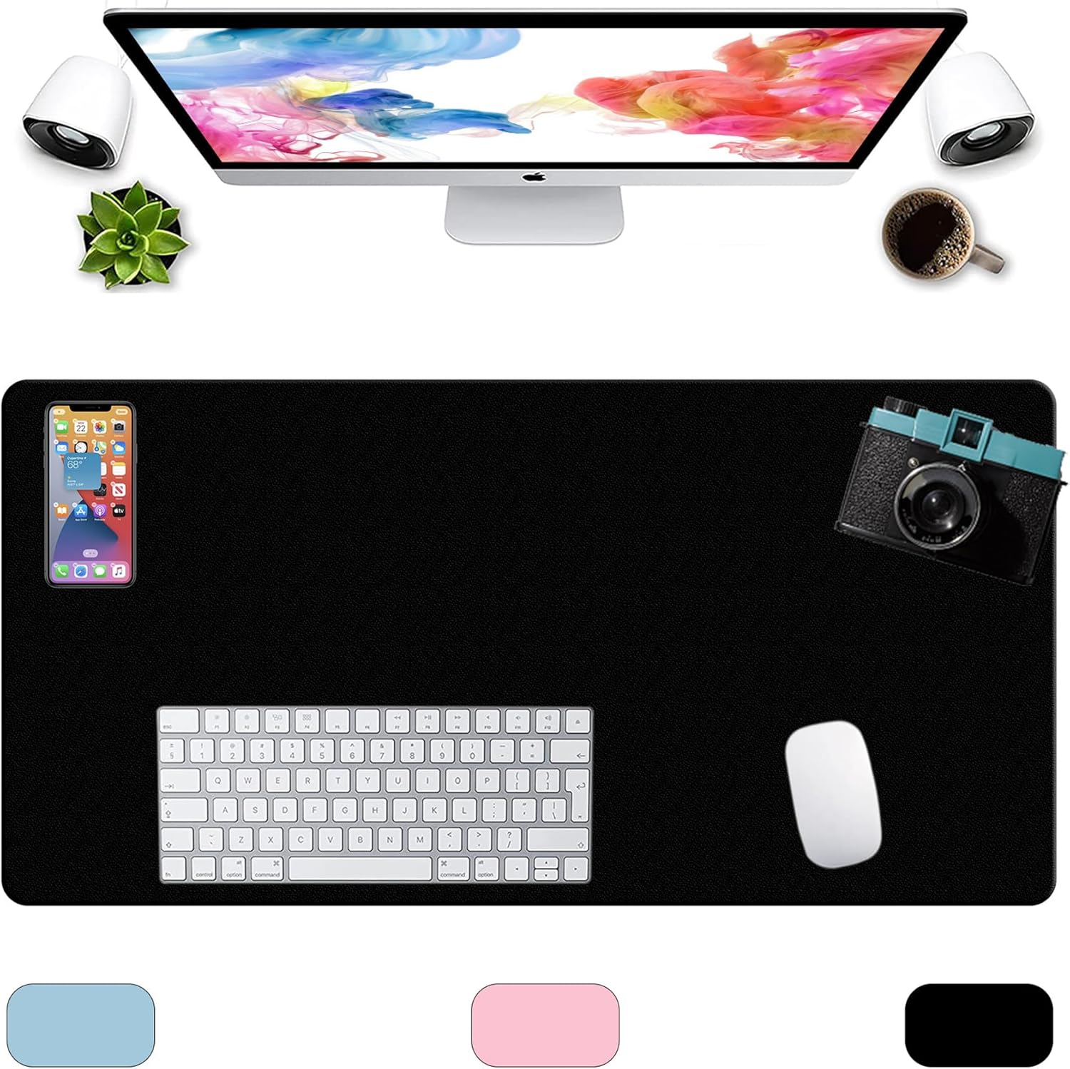 LL-COEUR XXL Leather Mouse Pad Gaming Keyboard Mat Waterproof Table Mat (Black, 1400 x 600 x 2 mm) - Image 33