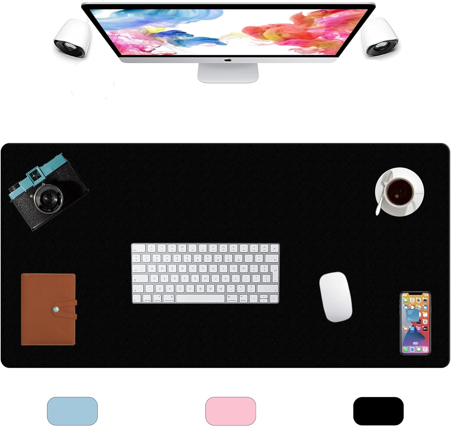 LL-COEUR XXL Leather Mouse Pad Gaming Keyboard Mat Waterproof Table Mat (Black, 1400 x 600 x 2 mm) - Image 43