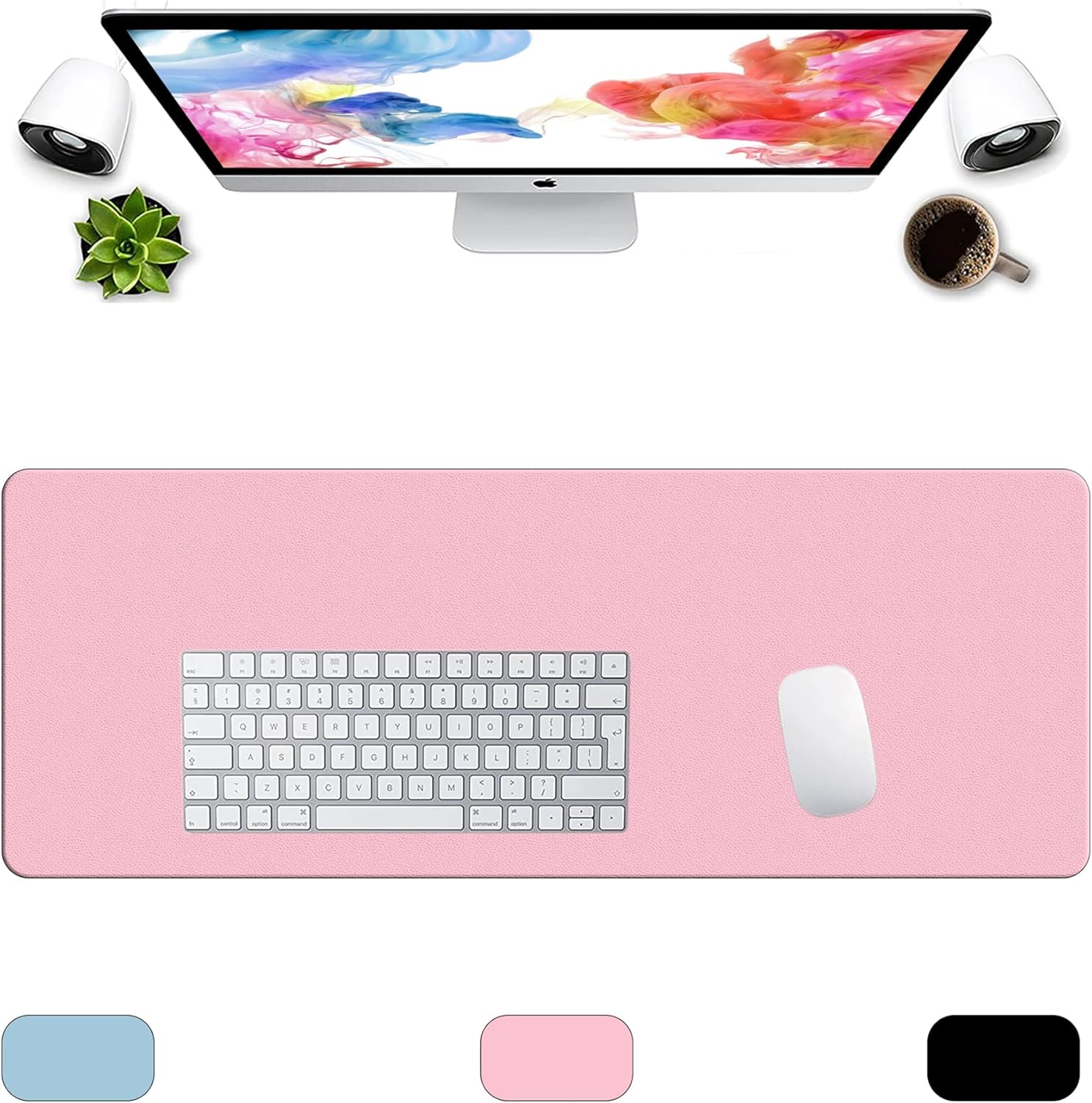 LL-COEUR XXL Leather Mouse Pad Gaming Keyboard Mat Waterproof Table Mat (Black, 1400 x 600 x 2 mm) - Image 42