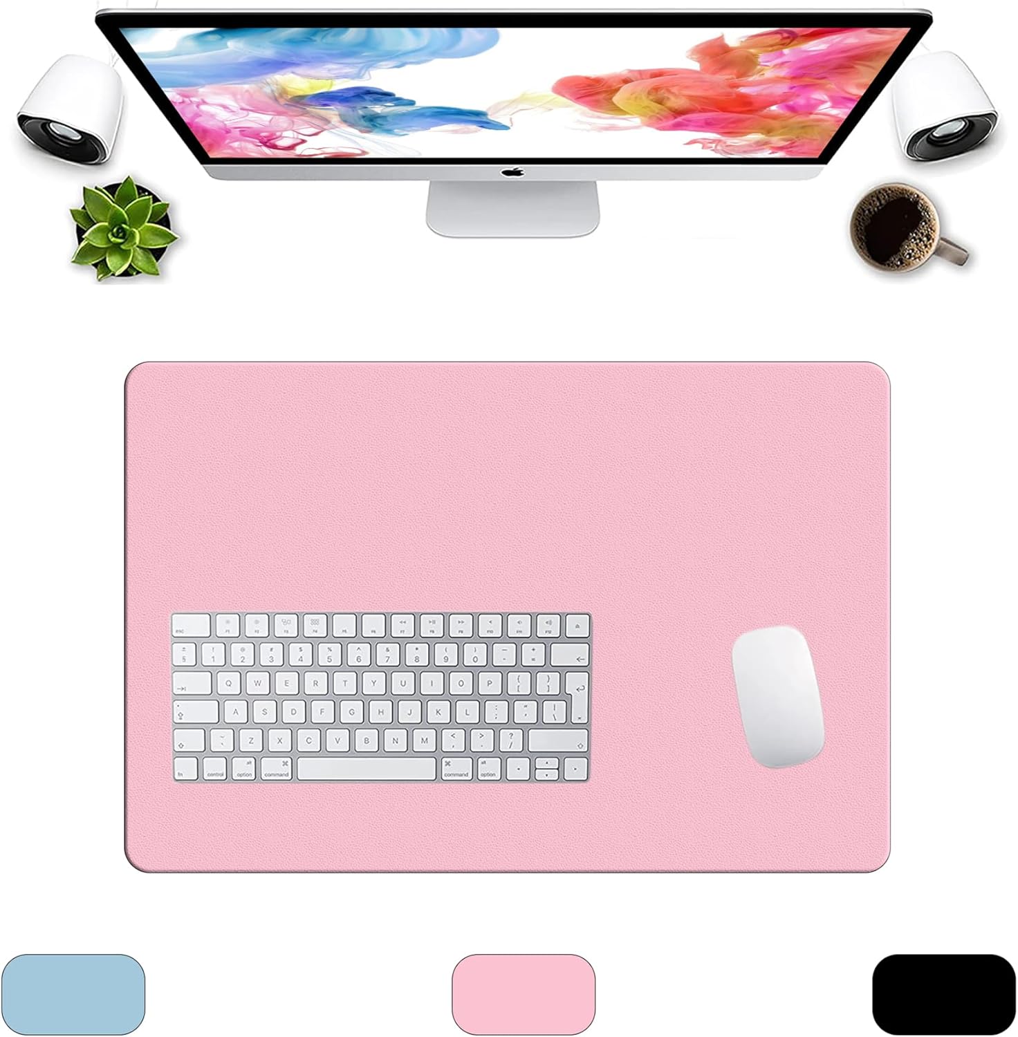 LL-COEUR XXL Leather Mouse Pad Gaming Keyboard Mat Waterproof Table Mat (Black, 1400 x 600 x 2 mm) - Image 37