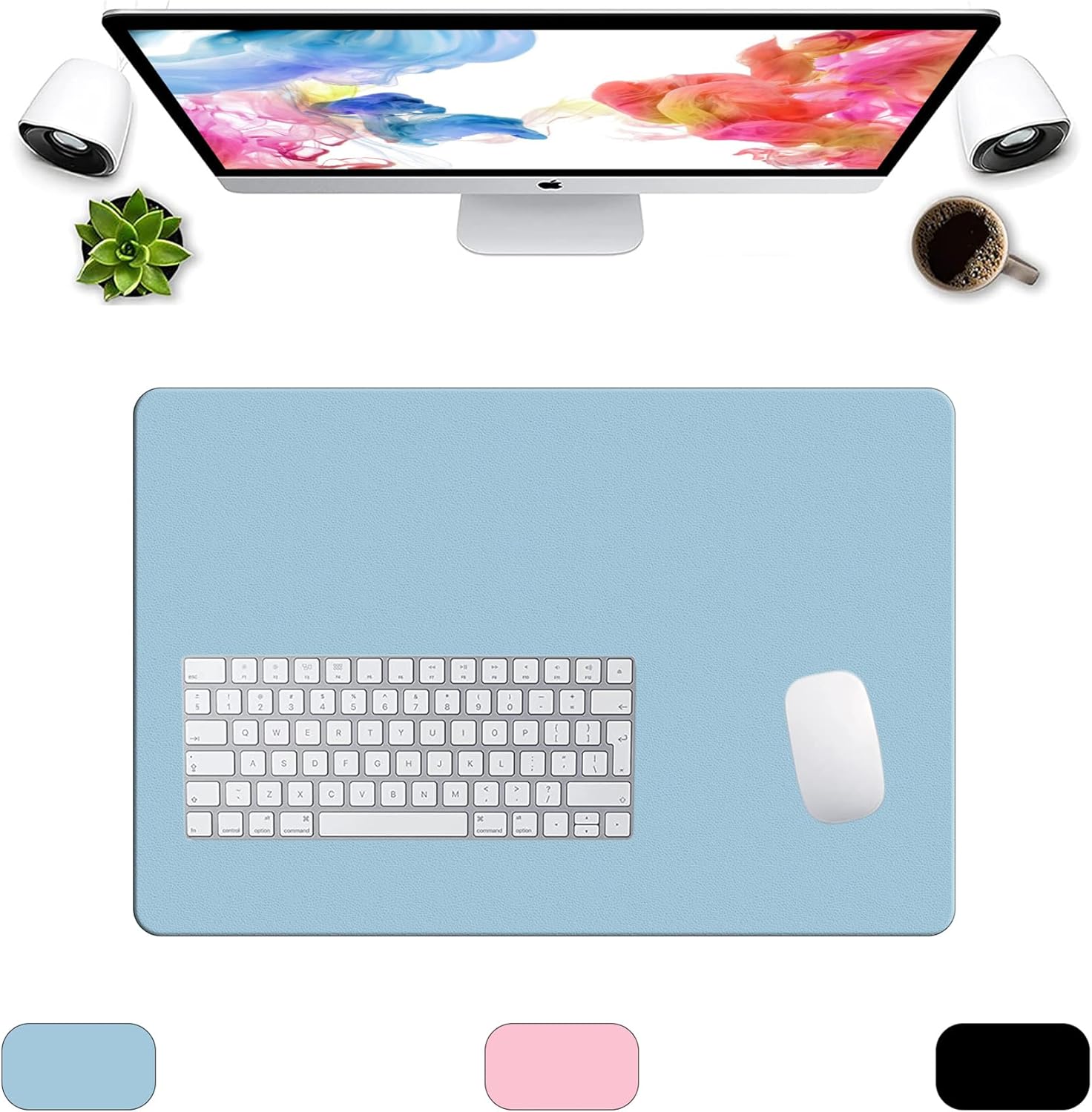 LL-COEUR XXL Leather Mouse Pad Gaming Keyboard Mat Waterproof Table Mat (Black, 1400 x 600 x 2 mm) - Image 49