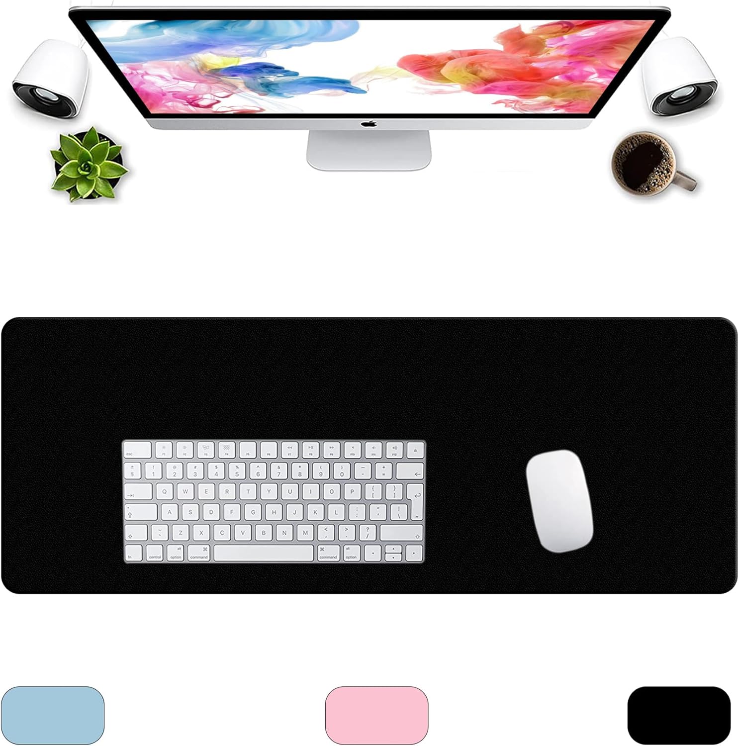 LL-COEUR XXL Leather Mouse Pad Gaming Keyboard Mat Waterproof Table Mat (Black, 1400 x 600 x 2 mm) - Image 34