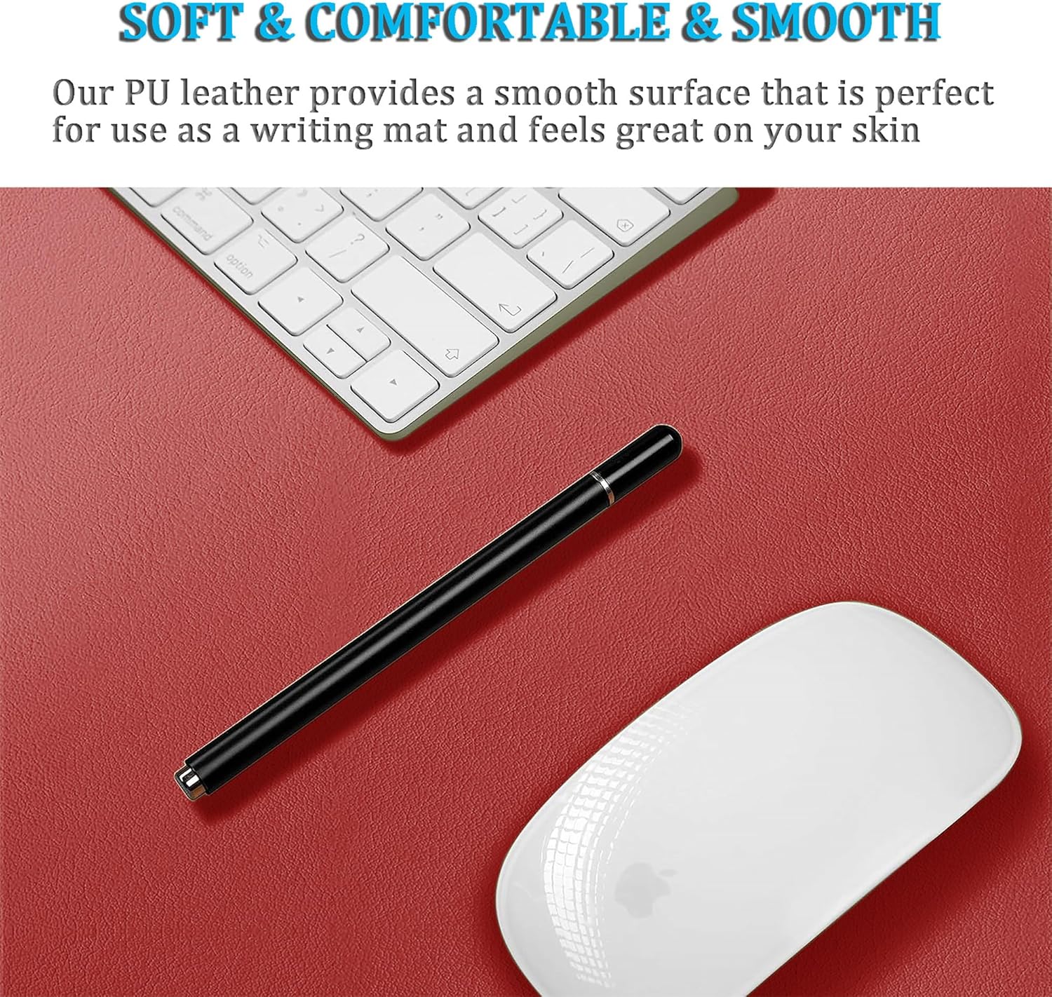 LL-COEUR XXL Leather Mouse Pad Gaming Keyboard Mat Waterproof Table Mat (Red Wine, 1000 x 500 x 2 mm) - Image 4