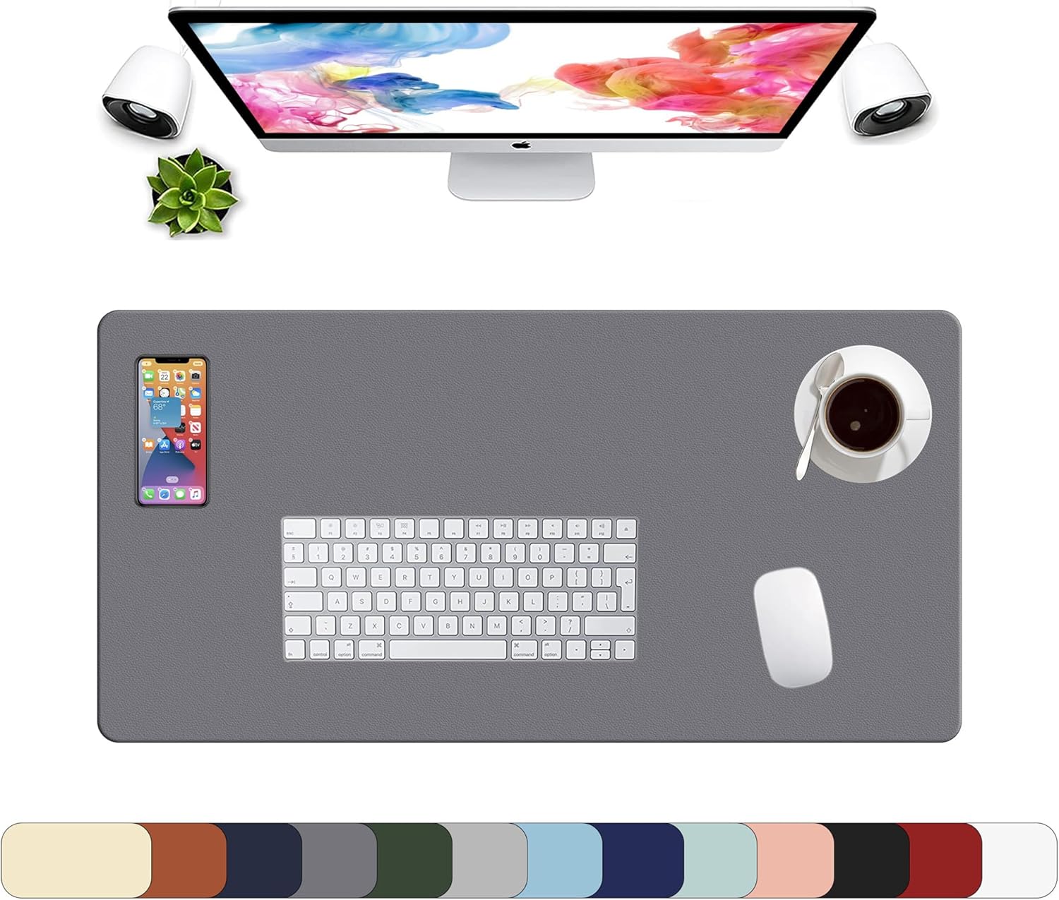 LL-COEUR XXL Leather Mouse Pad Gaming Keyboard Mat Waterproof Table Mat (Red Wine, 1000 x 500 x 2 mm) - Image 45