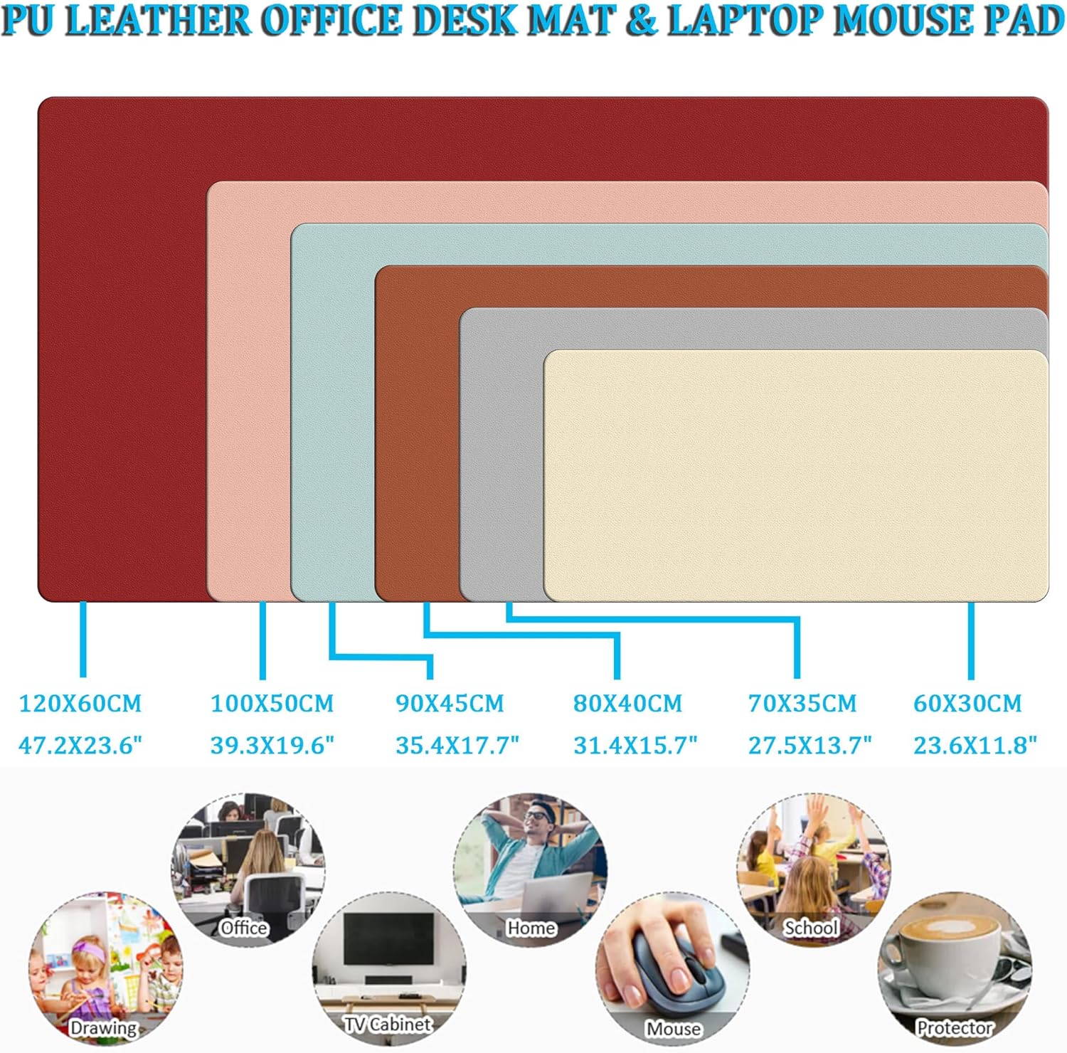 LL-COEUR XXL Leather Mouse Pad Gaming Keyboard Mat Waterproof Table Mat (Red Wine, 1000 x 500 x 2 mm) - Image 6