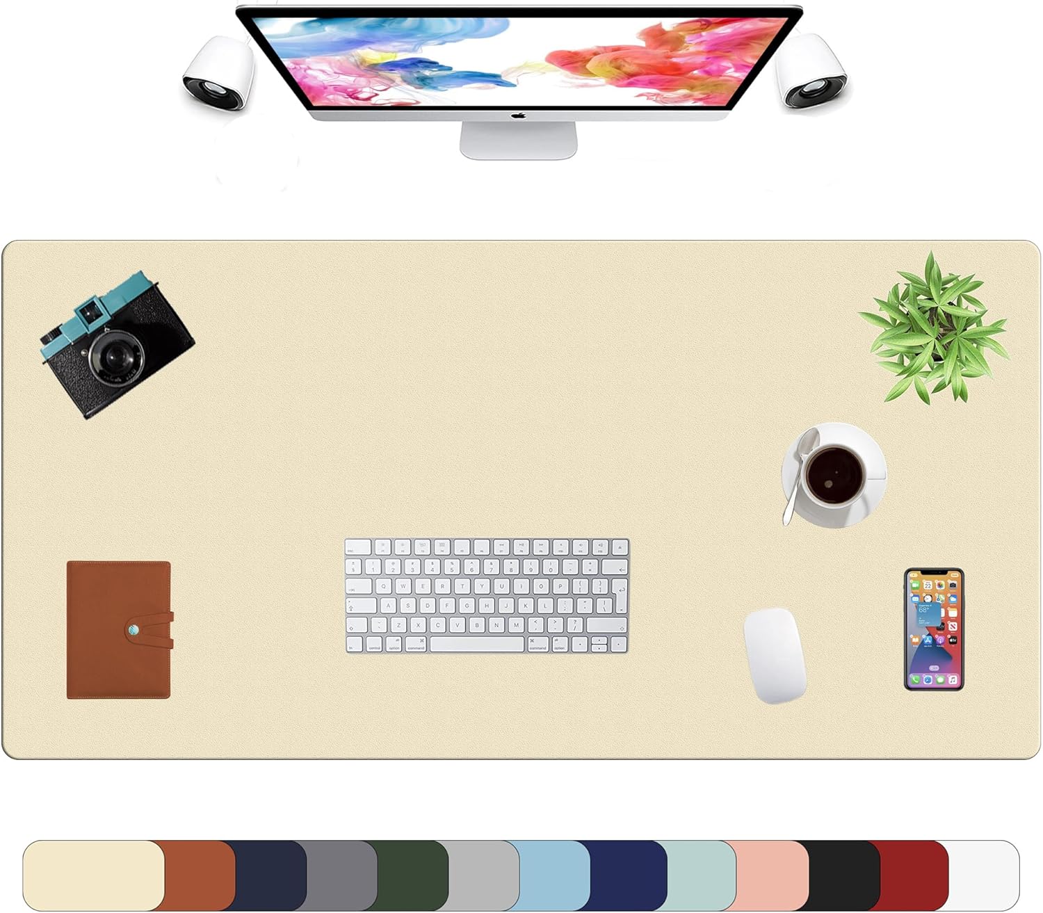 LL-COEUR XXL Leather Mouse Pad Gaming Keyboard Mat Waterproof Table Mat (Red Wine, 1000 x 500 x 2 mm) - Image 8