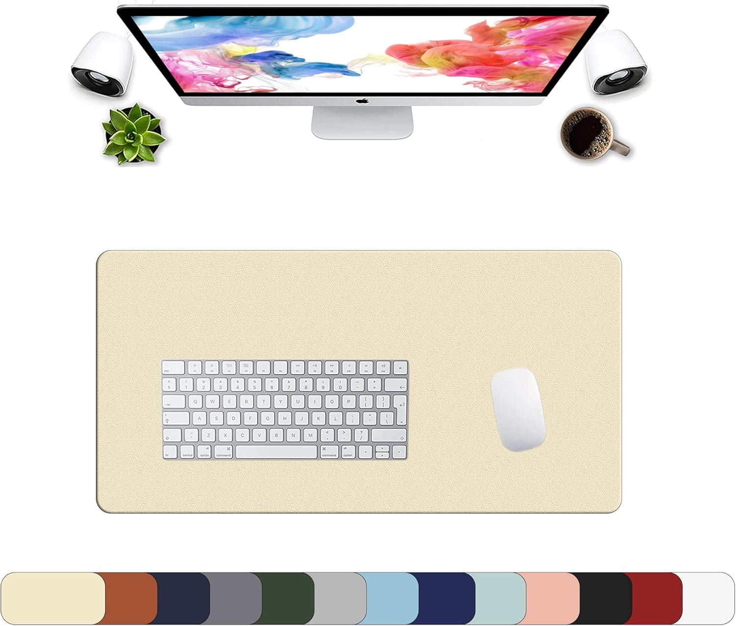 LL-COEUR XXL Leather Mouse Pad Gaming Keyboard Mat Waterproof Table Mat (Red Wine, 1000 x 500 x 2 mm) - Image 7