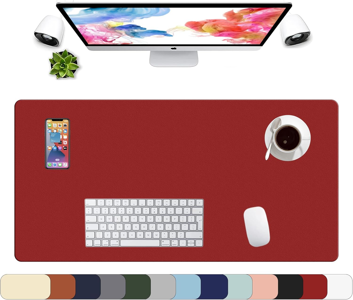 LL-COEUR XXL Leather Mouse Pad Gaming Keyboard Mat Waterproof Table Mat (Red Wine, 1000 x 500 x 2 mm) - Image 10