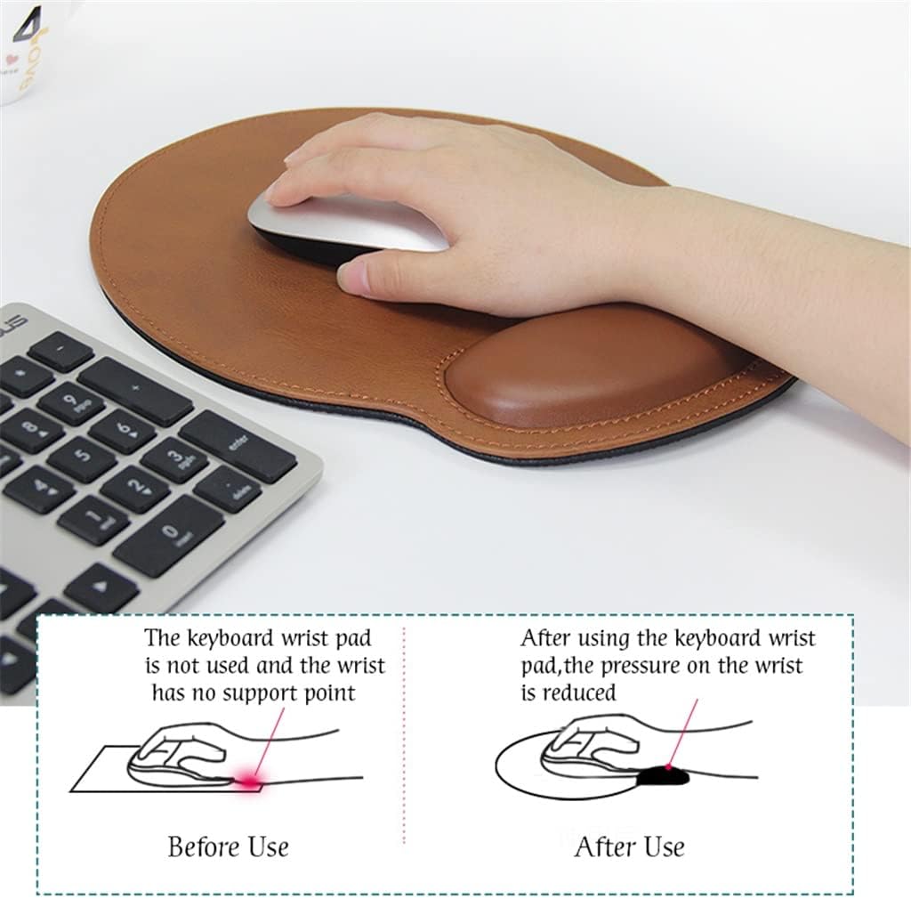 LLLSSS Mouse Pad Mouse Mat Office Mice Pad Rubber Home Computer Solid Color Wrist Mouse Pad(D) - Image 3