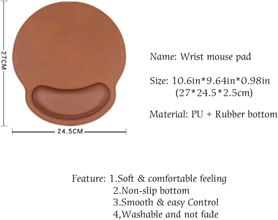 LLLSSS Mouse Pad Mouse Mat Office Mice Pad Rubber Home Computer Solid Color Wrist Mouse Pad(D) - Image 4