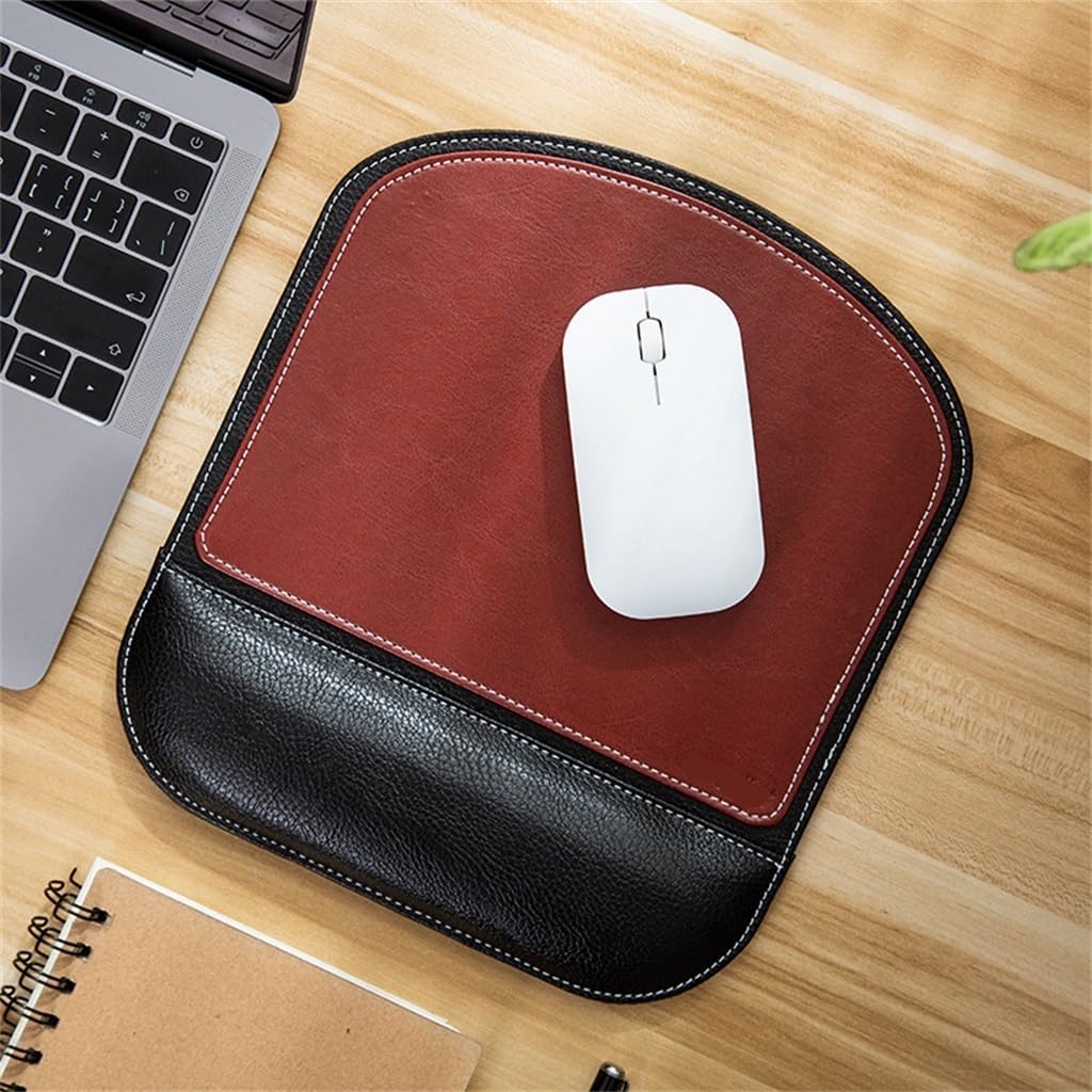 LLLSSS Square Wrist Guard Mouse Pad Leather Anti Slip Mouse Pad Office Gift - Image 2