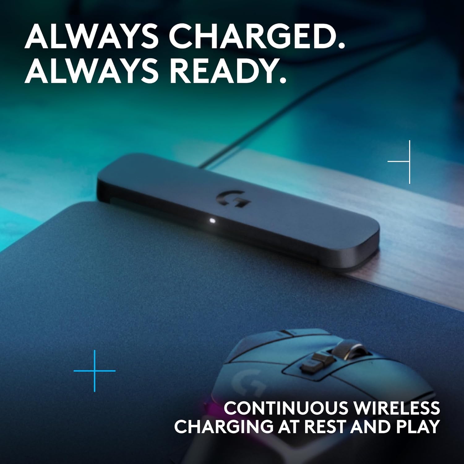 Logitech G POWERPLAY 2 Wireless Charging Mouse Pad for Compatible Gaming Mice, 34.5 X 28.4 cm (13.5 x 11.2 inches), 3.5 mm Height, for PC/Mac - Black - Image 2