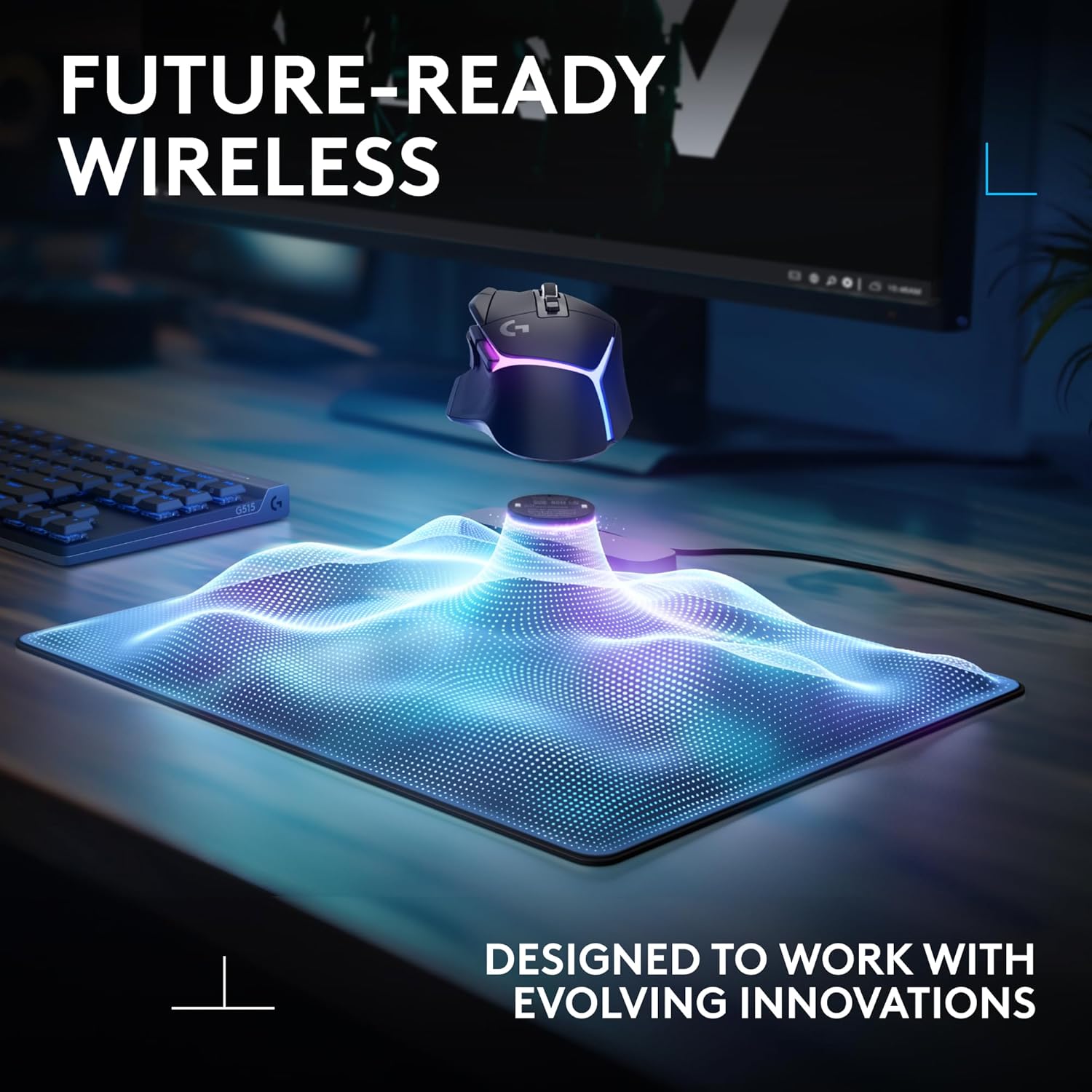 Logitech G POWERPLAY 2 Wireless Charging Mouse Pad for Compatible Gaming Mice, 34.5 X 28.4 cm (13.5 x 11.2 inches), 3.5 mm Height, for PC/Mac - Black - Image 4