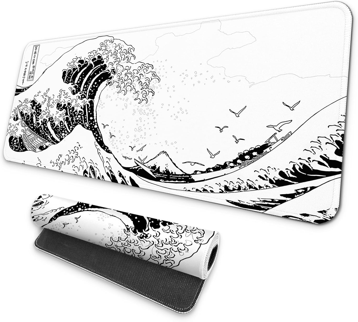 MAY FLOWER Large Gaming Mouse Pad, Full Keyboard Mat, Long Laptop Mousepad, Computer Mouse Mat for Home and Office, Anti-Slip Rubber Base, 31.5 x 11.8 Inches (Grey White Topographic Map) - Image 10