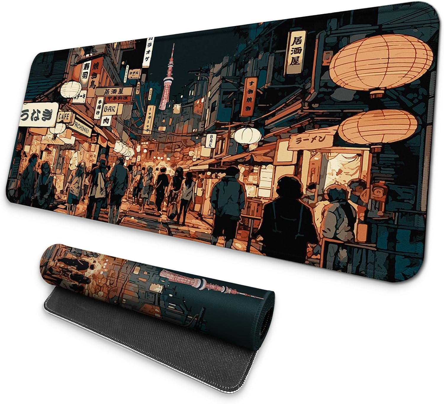 MAY FLOWER Large Gaming Mouse Pad, Full Keyboard Mat, Long Laptop Mousepad, Computer Mouse Mat for Home and Office, Anti-Slip Rubber Base, 31.5 x 11.8 Inches (Grey White Topographic Map) - Image 17