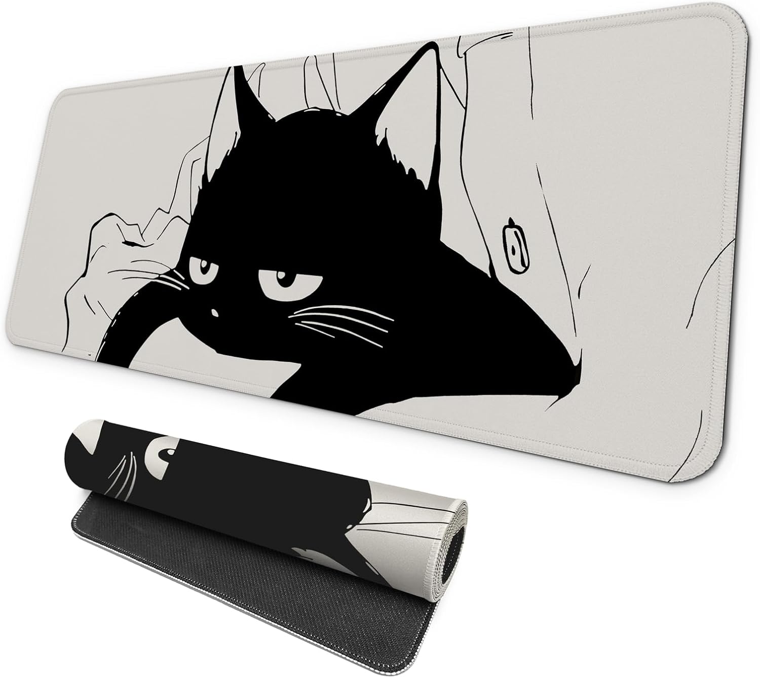 MAY FLOWER Large Gaming Mouse Pad, Full Keyboard Mat, Long Laptop Mousepad, Computer Mouse Mat for Home and Office, Anti-Slip Rubber Base, 31.5 x 11.8 Inches (Grey White Topographic Map) - Image 11