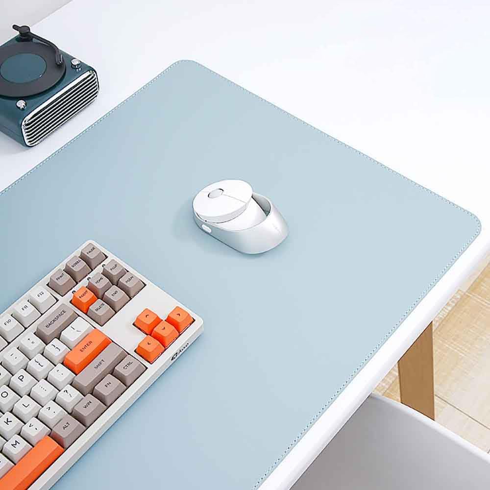 Mouse Pad Desk Mat Nonslip Rubber Base Waterproof Desk Blotter PU Leather Computer Mouse Pad (BlackGray,40x60 cm) - Image 8