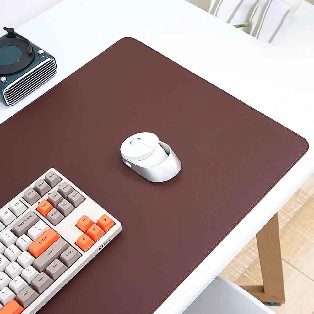 Mouse Pad Desk Mat Nonslip Rubber Base Waterproof Desk Blotter PU Leather Computer Mouse Pad (BlackGray,40x60 cm) - Image 19