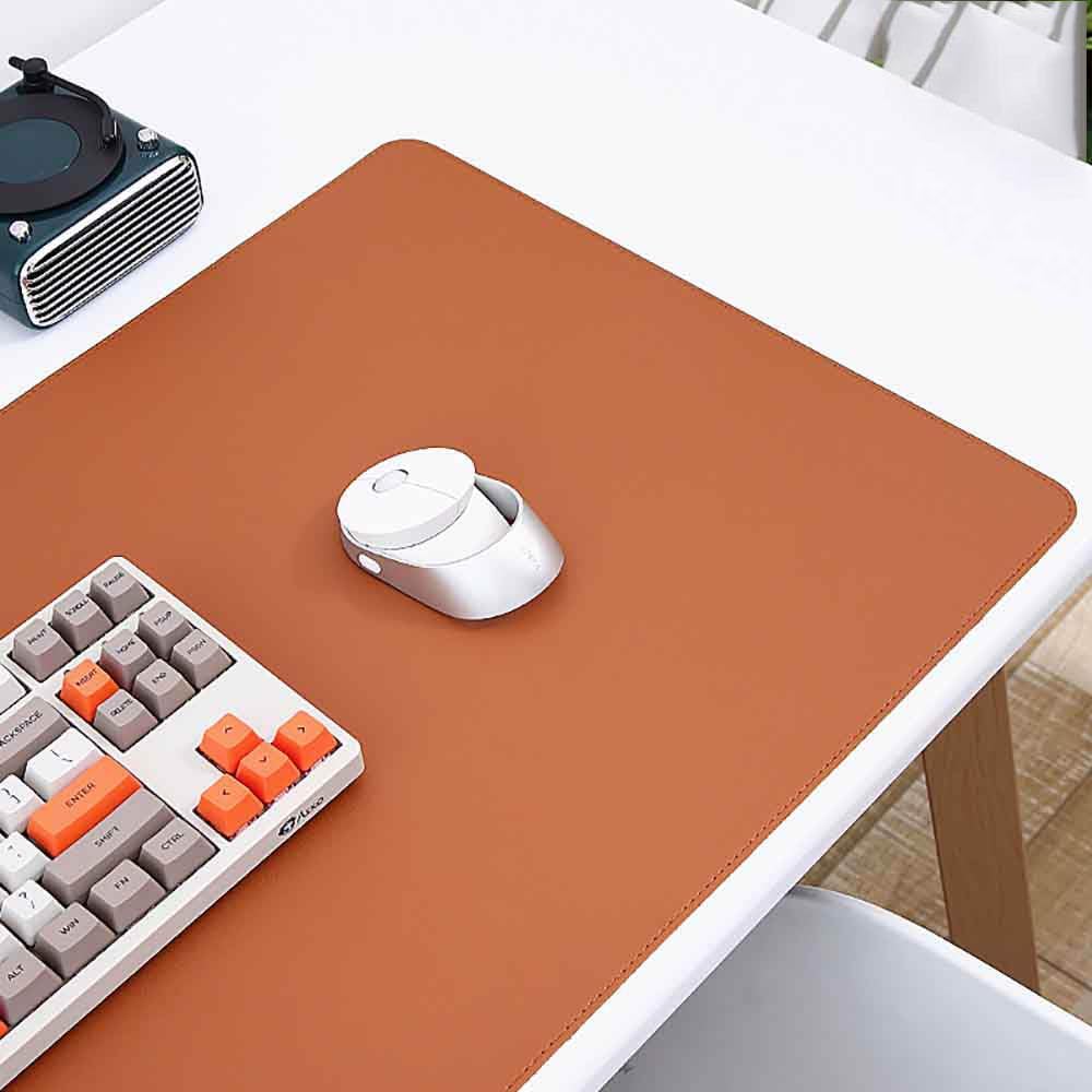 Mouse Pad Desk Mat Nonslip Rubber Base Waterproof Desk Blotter PU Leather Computer Mouse Pad (BlackGray,40x60 cm) - Image 18