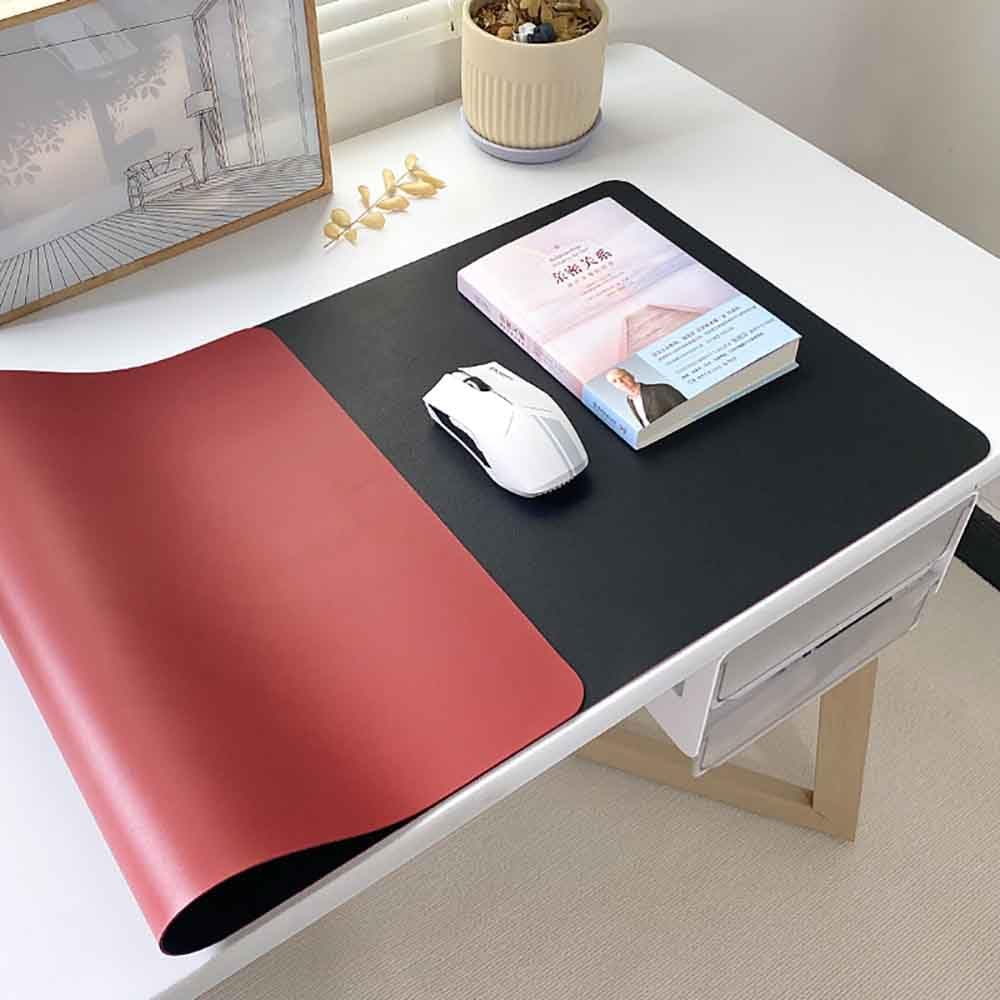 Mouse Pad Desk Mat Nonslip Rubber Base Waterproof Desk Blotter PU Leather Computer Mouse Pad (BlackGray,40x60 cm) - Image 24