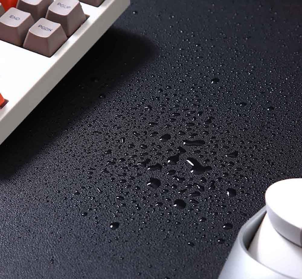 Mouse Pad Desk Mat Nonslip Rubber Base Waterproof Desk Blotter PU Leather Computer Mouse Pad (BlackGray,40x60 cm) - Image 2