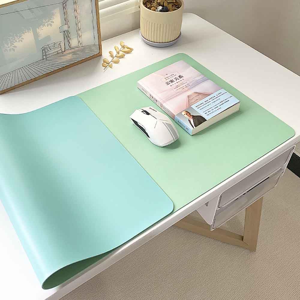 Mouse Pad Desk Mat Nonslip Rubber Base Waterproof Desk Blotter PU Leather Computer Mouse Pad (BlackGray,40x60 cm) - Image 14