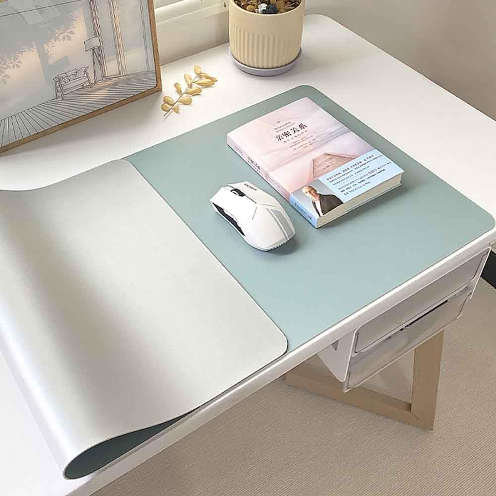 Mouse Pad Desk Mat Nonslip Rubber Base Waterproof Desk Blotter PU Leather Computer Mouse Pad (BlackGray,40x60 cm) - Image 9