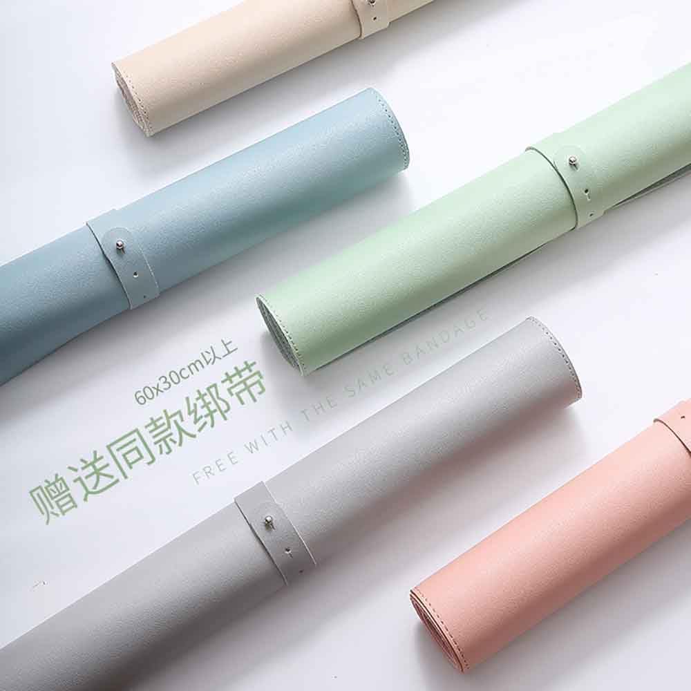 Mouse Pad Desk Mat Nonslip Rubber Base Waterproof Desk Blotter PU Leather Computer Mouse Pad (BlackGray,40x60 cm) - Image 5