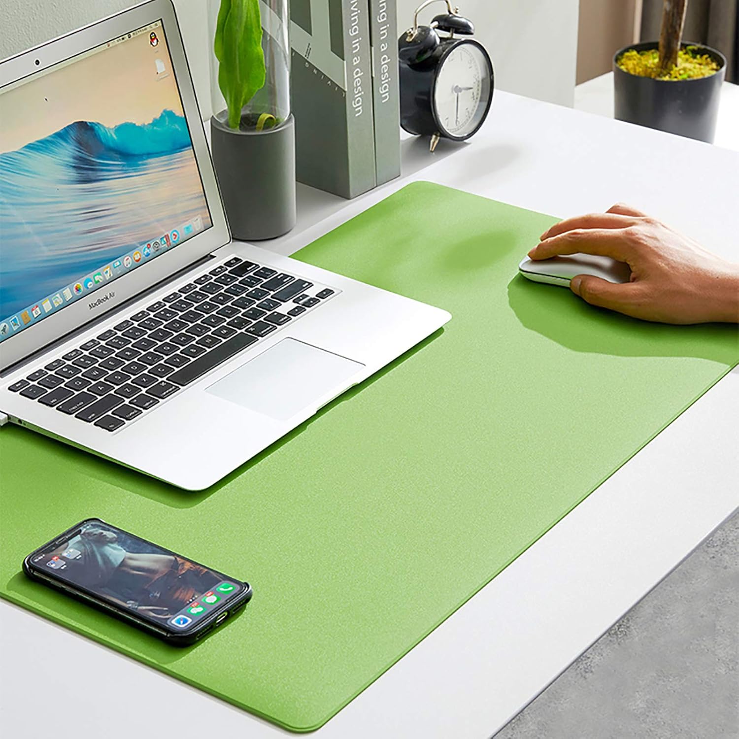 Nileco Large Pu Leather Mouse Pad,Waterproof Matte Surface Multi Function Mouse Mat for Computer PC Laptop Computer Desk Pad-Black 50x100x0.3cm - Image 14