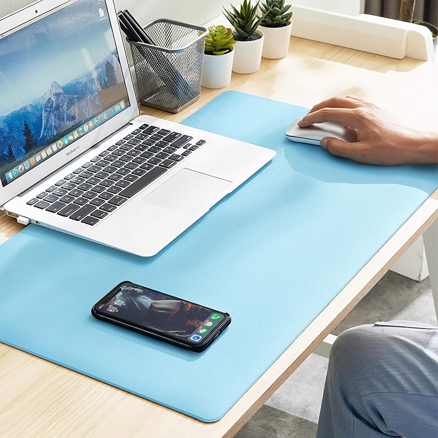 Nileco Large Pu Leather Mouse Pad,Waterproof Matte Surface Multi Function Mouse Mat for Computer PC Laptop Computer Desk Pad-Black 50x100x0.3cm - Image 12