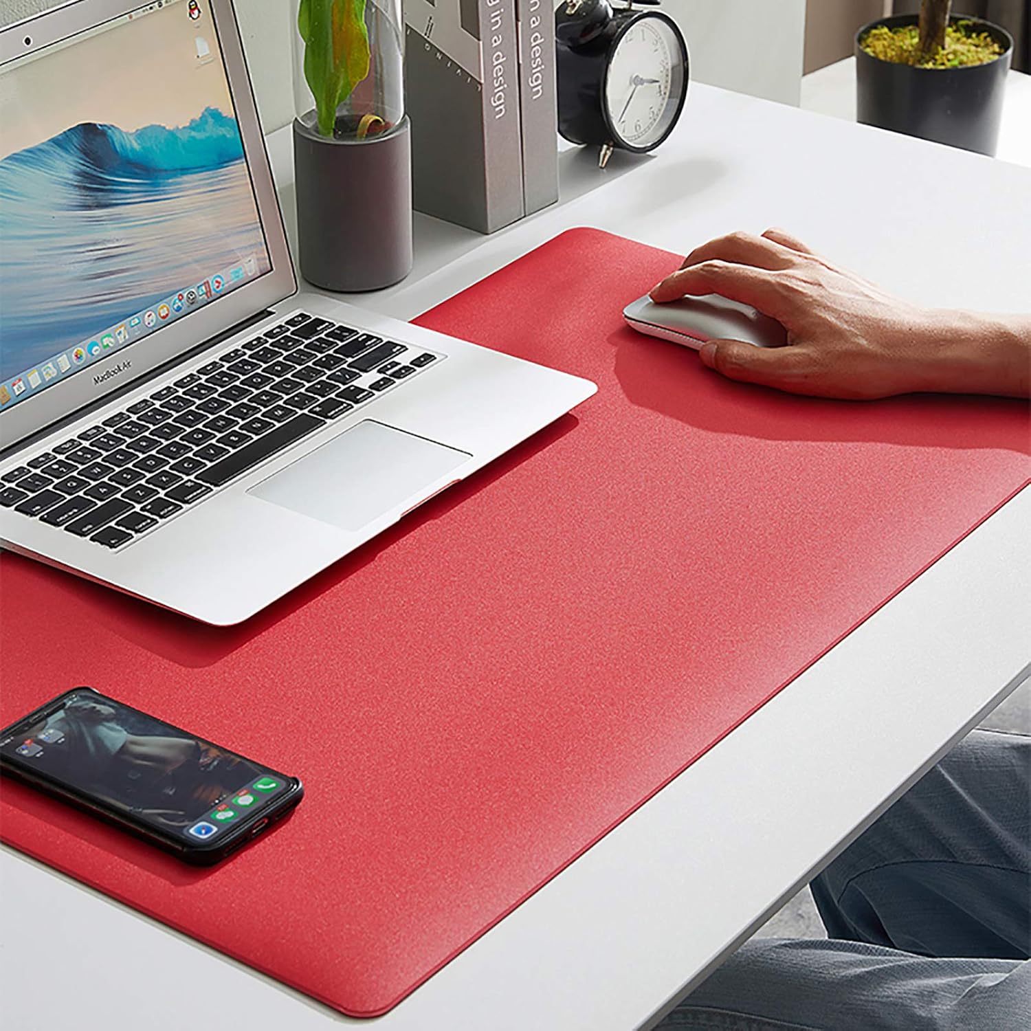 Nileco Large Pu Leather Mouse Pad,Waterproof Matte Surface Multi Function Mouse Mat for Computer PC Laptop Computer Desk Pad-Black 50x100x0.3cm - Image 15