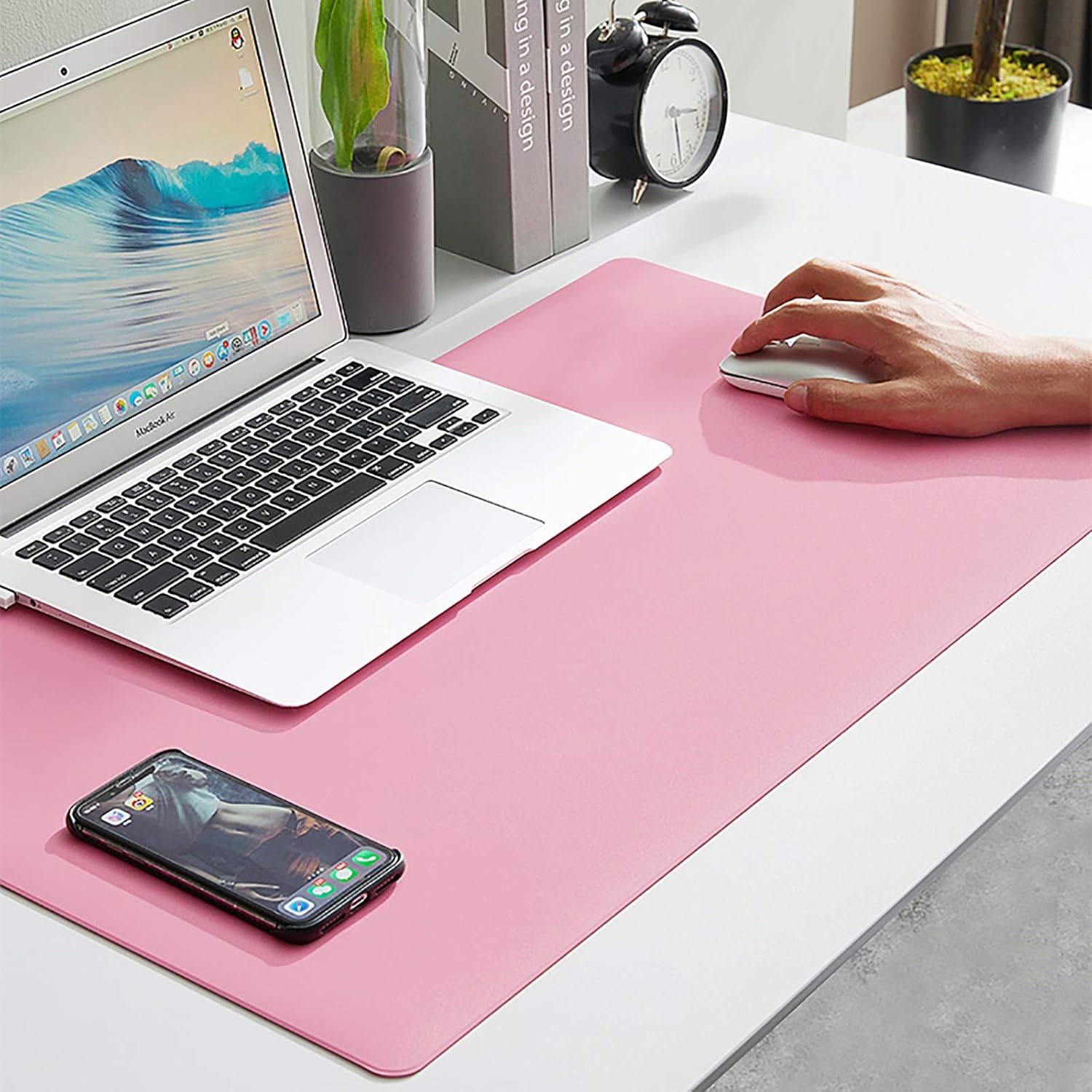 Nileco Large Pu Leather Mouse Pad,Waterproof Matte Surface Multi Function Mouse Mat for Computer PC Laptop Computer Desk Pad-Black 50x100x0.3cm - Image 11