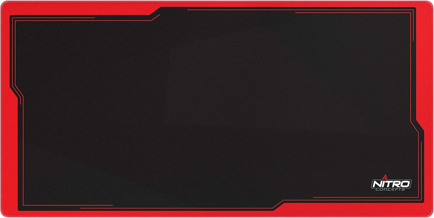 NITRO CONCEPTS DM12 Deskmat Desk Pad - Mouse Pad - 1200x600mm - Black\/Red - Image 4