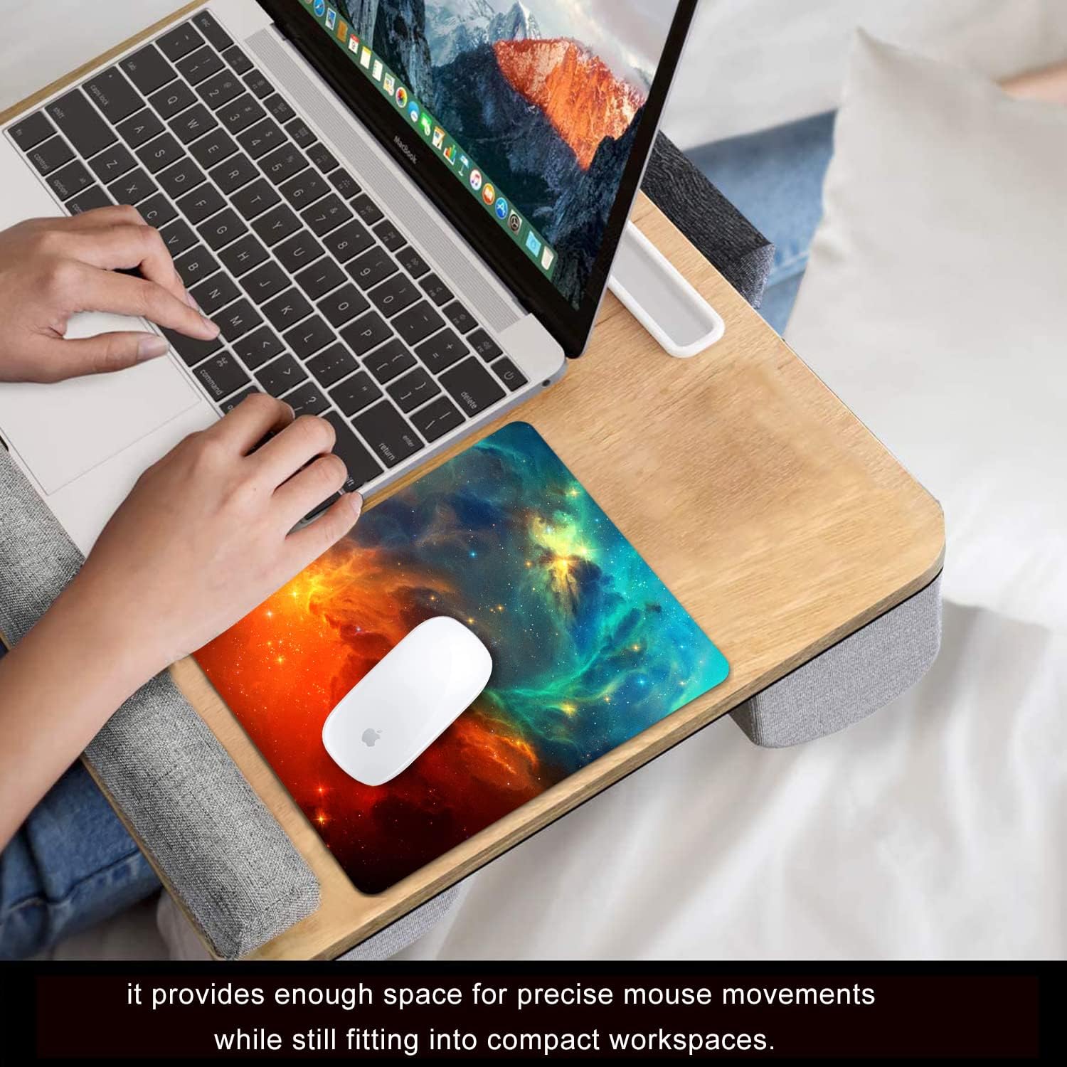 SHALYSONG Galaxy Mouse pad, Orange and Cyan Nebula Mouse Pads Office Computer Mousepad, Non-Slip Washable Small Mouse mat 9.5 X 7.9 inch - Image 6