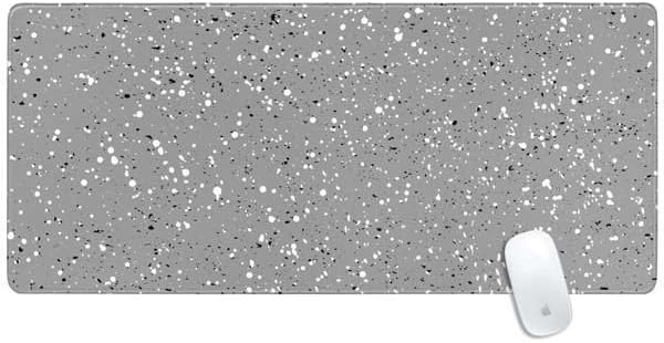 Skinit Extra Large Gaming Mouse Pad - Grey Speckle Design with Stitched Edges, Waterproof, Non-Slip Rubber Base, Desk Mat for Keyboard & Mouse