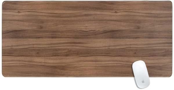 Skinit Extra Large Gaming Mouse Pad - Natural Walnut Wood Design with Stitched Edges, Waterproof, Non-Slip Rubber Base, Desk Mat for Keyboard & Mouse, 35.75" x 15.4" inches