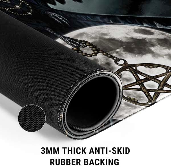 Skinit Extra Large Gaming Mouse Pad - Officially Licensed Crow and Moon Phases by Sarah Richter Design with Stitched Edges, Waterproof, Non-Slip Rubber Base, Desk Mat for Keyboard & Mouse - Image 4