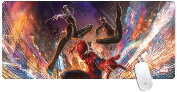 Skinit Extra Large Gaming Mouse Pad - Officially Licensed Group Wall Design with Stitched Edges, Waterproof, Non-Slip Rubber Base, Desk Mat for Keyboard & Mouse, 35.75" x 15.4" inches