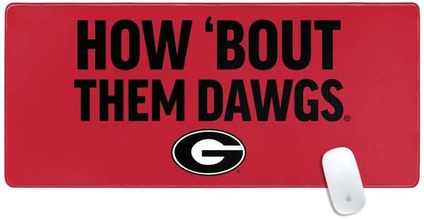 Skinit Extra Large Gaming Mouse Pad - Officially Licensed How Bout Them Dawgs Design with Stitched Edges, Waterproof, Non-Slip Rubber Base, Desk Mat for Keyboard & Mouse, 35.75" x 15.4" inches