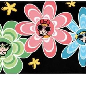 Skinit Extra Large Gaming Mouse Pad - Officially Licensed Powerpuff Girls Flowers Design with Stitched Edges, Waterproof, Non-Slip Rubber Base, Desk Mat for Keyboard & Mouse, 35.75" x 15.4" inches