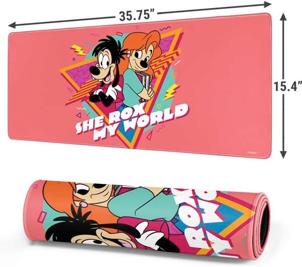 Skinit Extra Large Gaming Mouse Pad - Officially Licensed She Rox My World Design with Stitched Edges, Waterproof, Non-Slip Rubber Base, Desk Mat for Keyboard & Mouse, 35.75" x 15.4" inches - Image 2
