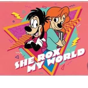 Skinit Extra Large Gaming Mouse Pad - Officially Licensed She Rox My World Design with Stitched Edges, Waterproof, Non-Slip Rubber Base, Desk Mat for Keyboard & Mouse, 35.75" x 15.4" inches